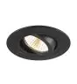 SLV New Tria 75 Spot Aluminium Schwarz Rund 8.3W 750lm 38D - 930 Warmweiß | Ausschnitt 75mm -  Höchste Farbwiedergabe - Dimmbar 